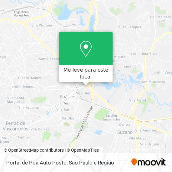 Portal de Poá Auto Posto mapa