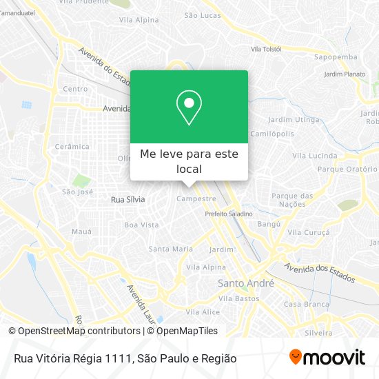 Rua Vitória Régia 1111 mapa