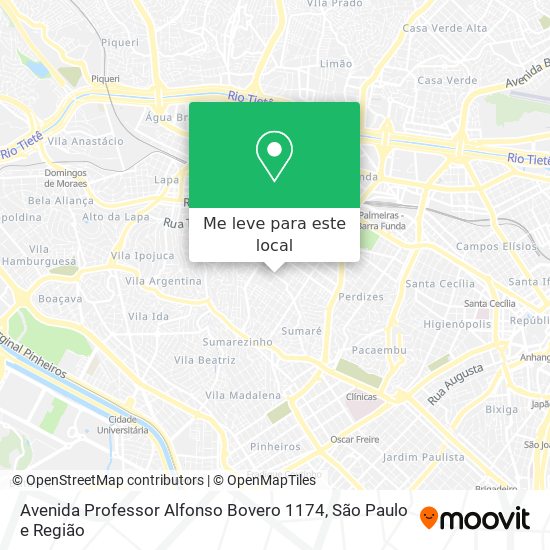 Avenida Professor Alfonso Bovero 1174 mapa