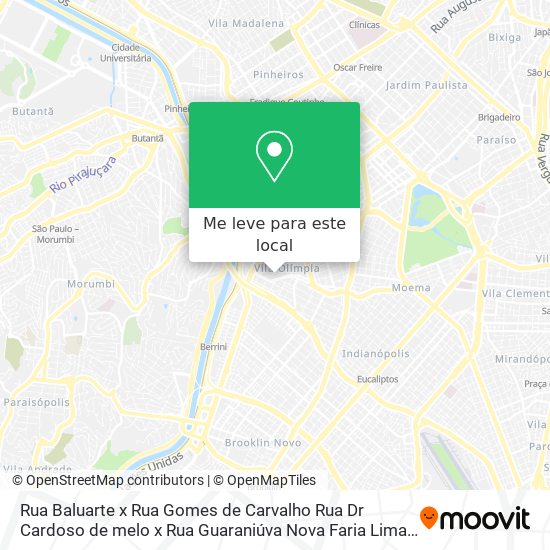 Rua Baluarte x Rua Gomes de Carvalho Rua Dr  Cardoso de melo x Rua Guaraniúva Nova Faria Lima   São mapa