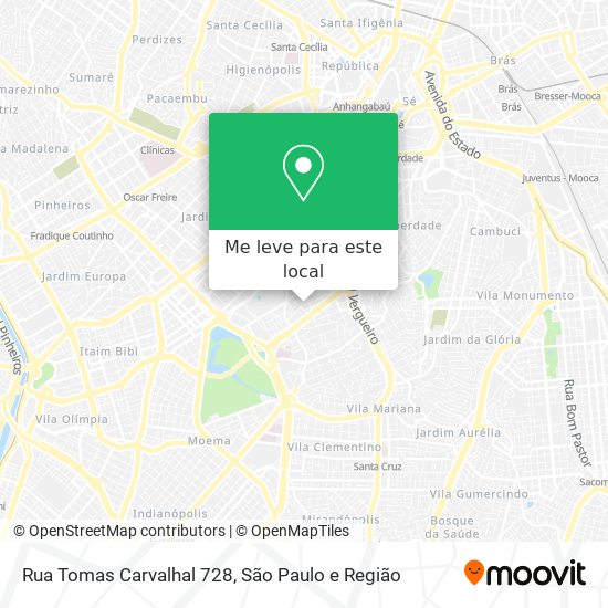 Rua Tomas Carvalhal  728 mapa