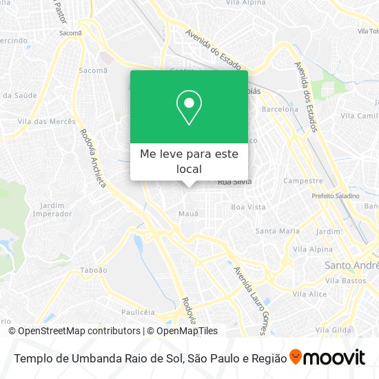 Templo de Umbanda Raio de Sol mapa