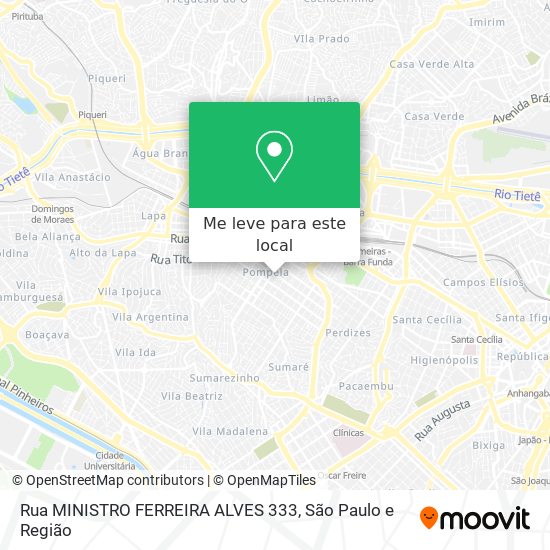 Rua MINISTRO FERREIRA ALVES 333 mapa