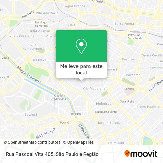 Rua Pascoal Vita  405 mapa
