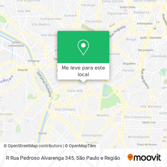 R  Rua Pedroso Alvarenga 345 mapa