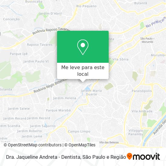 Dra. Jaqueline Andreta - Dentista mapa