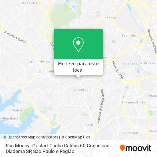 Rua Moacyr Goulart Cunha Caldas  60   Conceição   Diadema   SP mapa