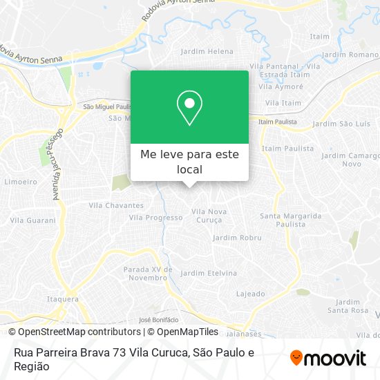 Rua Parreira Brava  73  Vila Curuca mapa