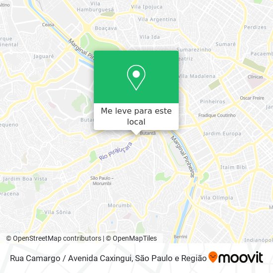 Rua Camargo / Avenida Caxingui mapa