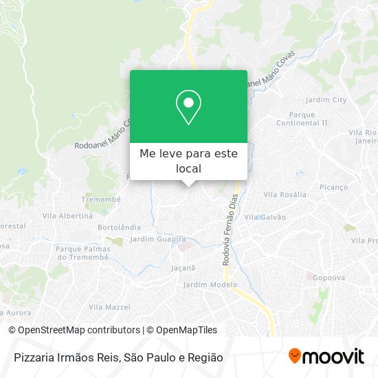 Pizzaria Irmãos Reis mapa