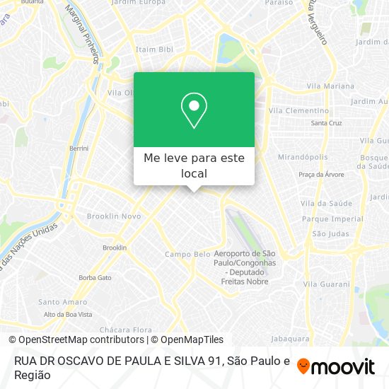 RUA DR  OSCAVO DE PAULA E SILVA 91 mapa