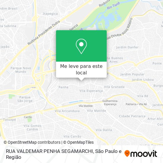 RUA VALDEMAR PENHA SEGAMARCHI mapa