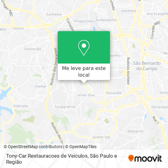 Tony-Car Restauracoes de Veiculos mapa