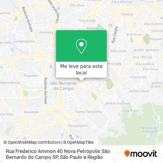 Rua Frederico Ammon  40   Nova Petrópolis   São Bernardo do Campo   SP mapa