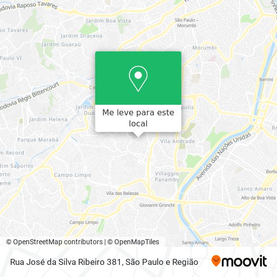 Rua José da Silva Ribeiro 381 mapa