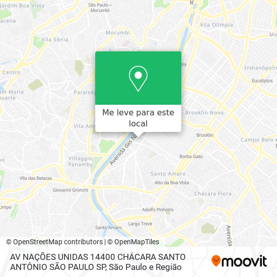 AV  NAÇÕES UNIDAS  14400 CHÁCARA SANTO ANTÔNIO  SÃO PAULO SP mapa