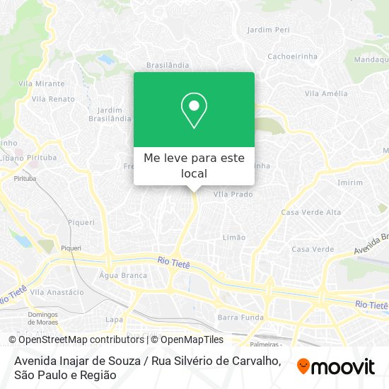 Avenida Inajar de Souza / Rua Silvério de Carvalho mapa