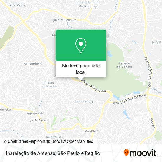 Instalação de Antenas mapa