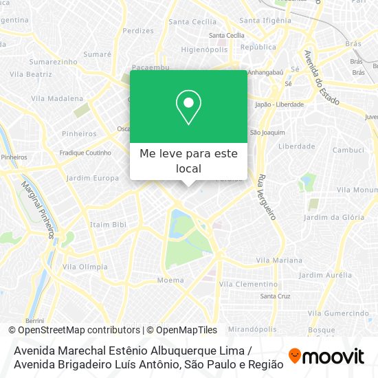 Avenida Marechal Estênio Albuquerque Lima / Avenida Brigadeiro Luís Antônio mapa