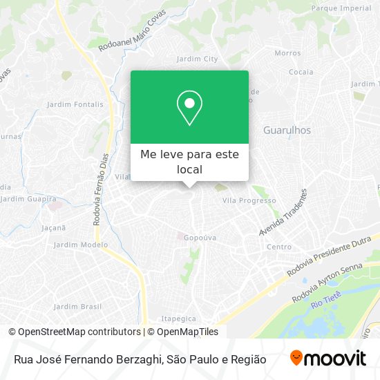 Rua José Fernando Berzaghi mapa
