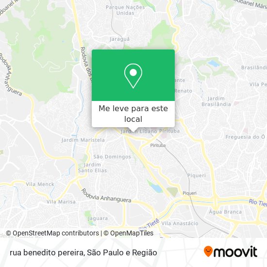 rua benedito pereira mapa