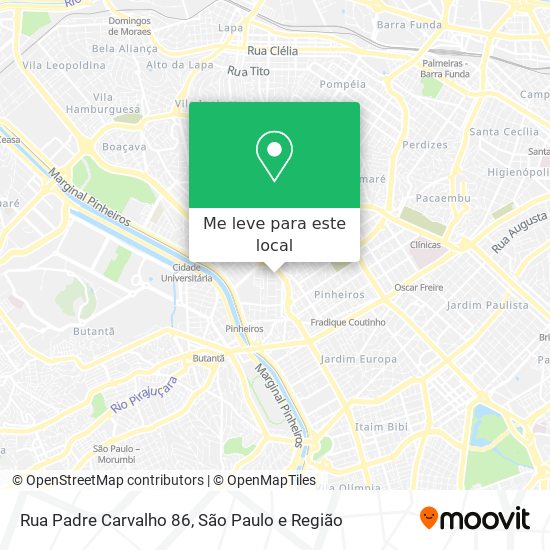 Rua Padre Carvalho 86 mapa