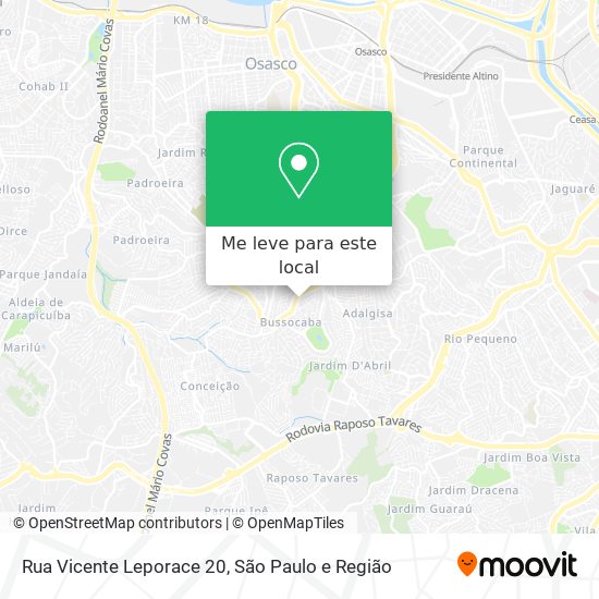 Rua Vicente Leporace 20 mapa