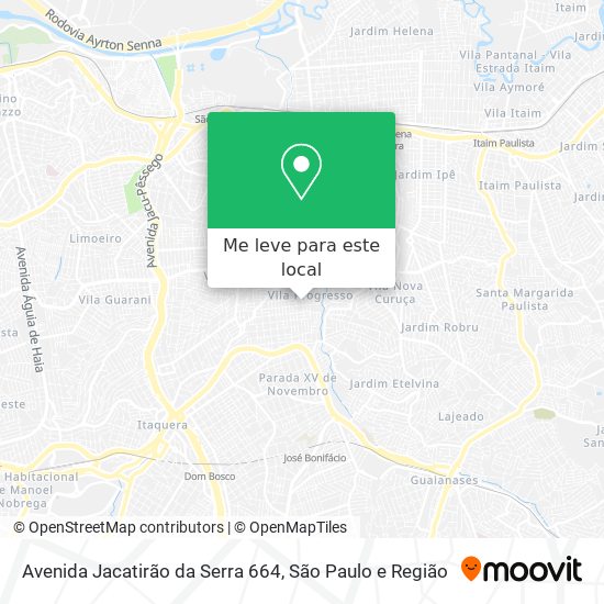 Avenida Jacatirão da Serra 664 mapa