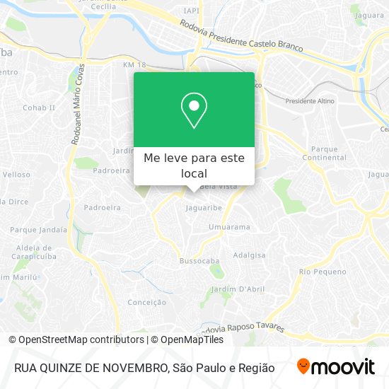 RUA QUINZE DE NOVEMBRO mapa