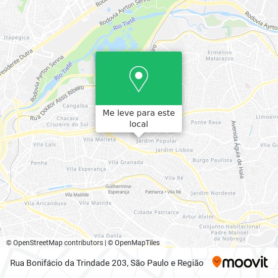 Rua Bonifácio da Trindade 203 mapa