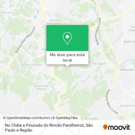 No Clube e Pousada do Rincão Parelheiros mapa