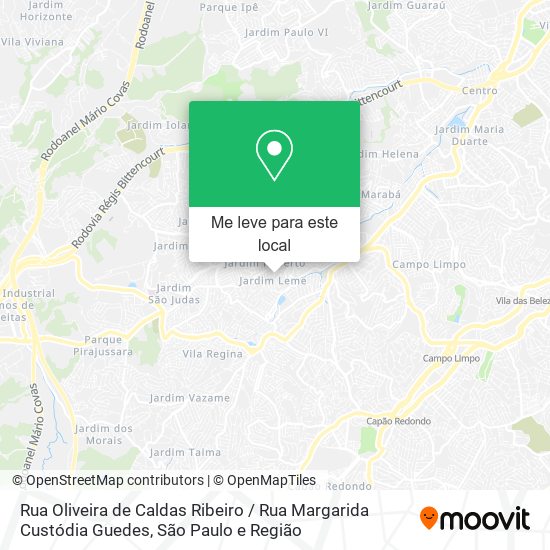 Rua Oliveira de Caldas Ribeiro / Rua Margarida Custódia Guedes mapa