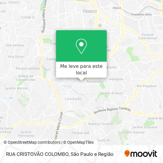 RUA CRISTOVÃO COLOMBO mapa