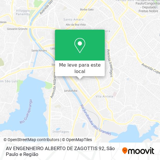 AV ENGENHEIRO ALBERTO DE ZAGOTTIS 92 mapa