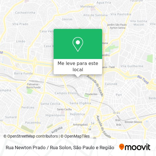 Rua Newton Prado / Rua Solon mapa