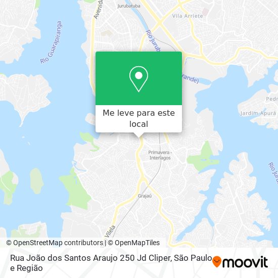 Rua João dos Santos Araujo  250   Jd  Cliper mapa