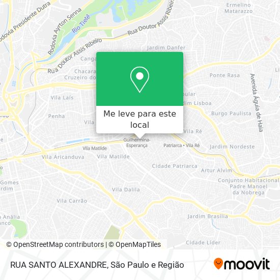 RUA SANTO ALEXANDRE mapa