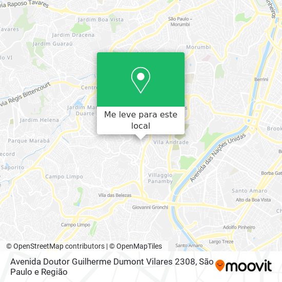 Avenida Doutor Guilherme Dumont Vilares 2308 mapa