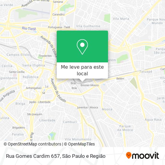 Rua Gomes Cardim 657 mapa
