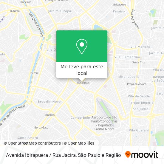 Avenida Ibirapuera / Rua Jacira mapa