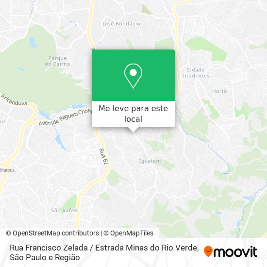 Rua Francisco Zelada / Estrada Minas do Rio Verde mapa