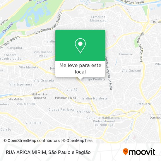 RUA ARICA MIRIM mapa