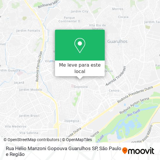 Rua Hélio Manzoni  Gopouva  Guarulhos   SP mapa
