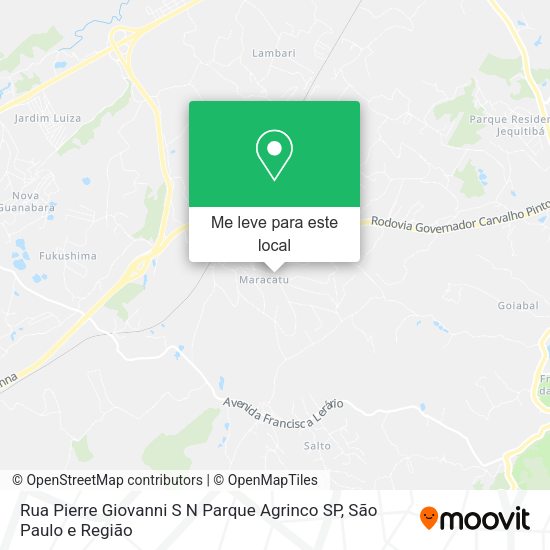 Rua Pierre Giovanni  S N   Parque   Agrinco   SP mapa