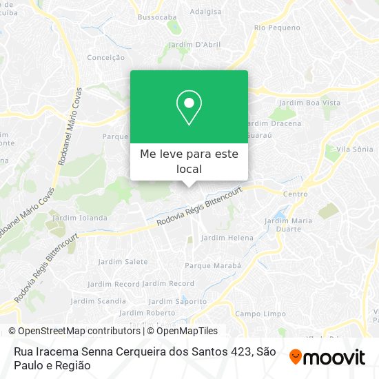 Rua Iracema Senna Cerqueira dos Santos 423 mapa