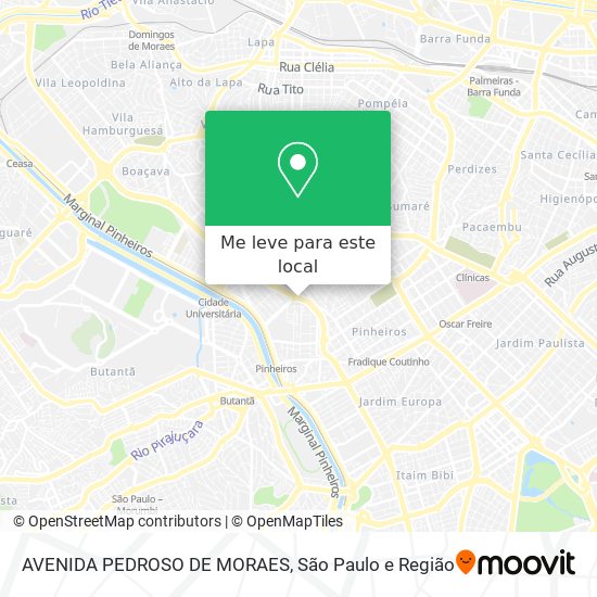 AVENIDA PEDROSO DE MORAES mapa