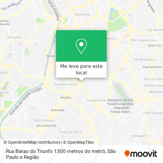 Rua Barao do Triunfo  1300 metros do metrô mapa