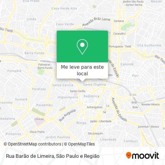 Rua Barão de Limeira mapa