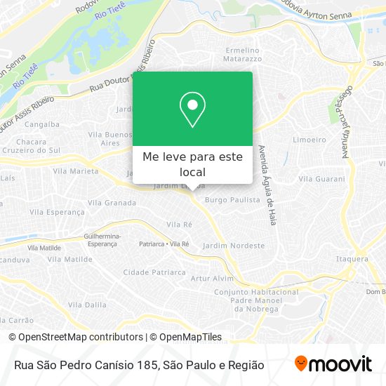 Rua São Pedro Canísio 185 mapa