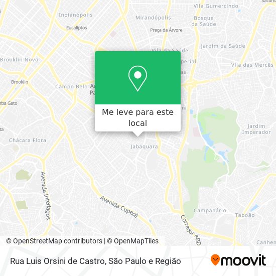 Rua Luis Orsini de Castro mapa